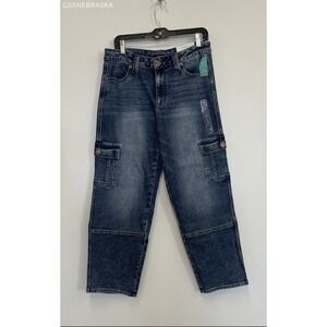 Maurices‎ Blue Straight High Rise Cargo Ankle Jean - Size 12